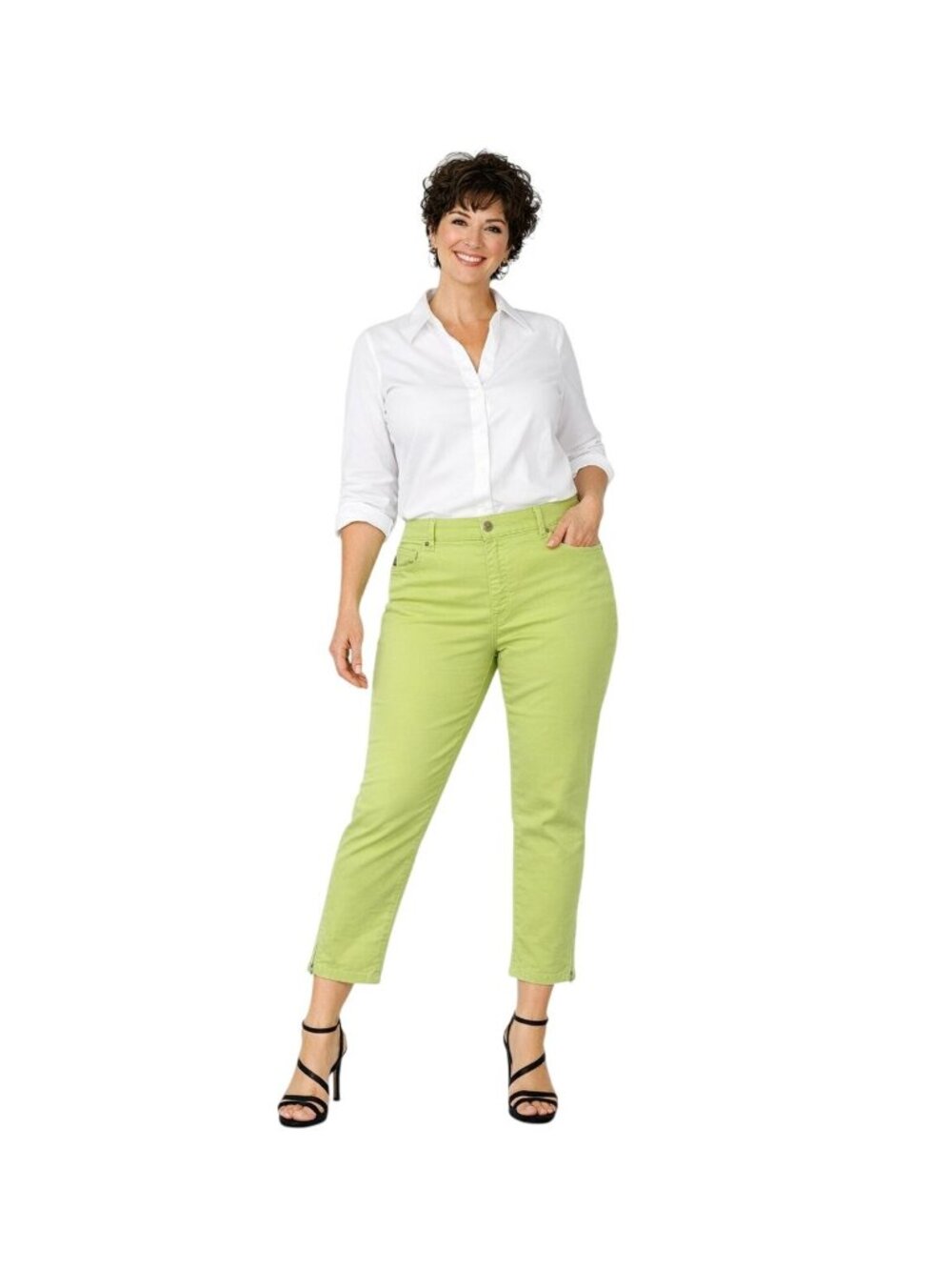 2/$30 Lauren Jeans Co. Ralph Lauren 14 Lime Green Stretch Cropped Pants